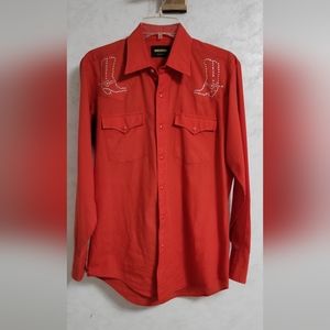 Vintage Roebucks red cowboy western size Med